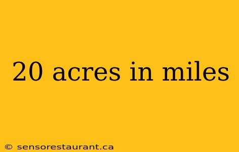 20 acres in miles