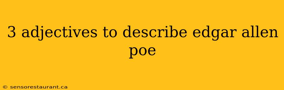 3 adjectives to describe edgar allen poe