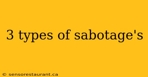 3 types of sabotage's