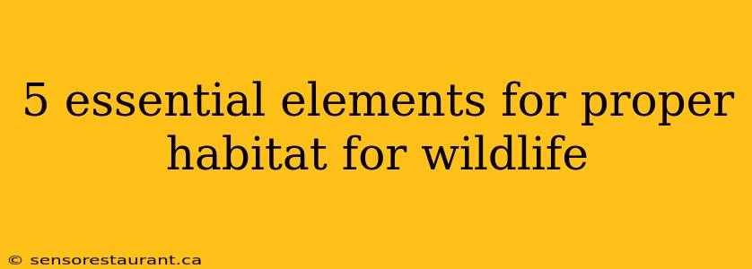 5 essential elements for proper habitat for wildlife