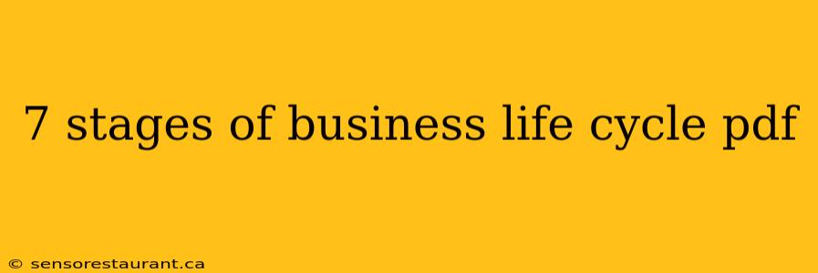 7 stages of business life cycle pdf