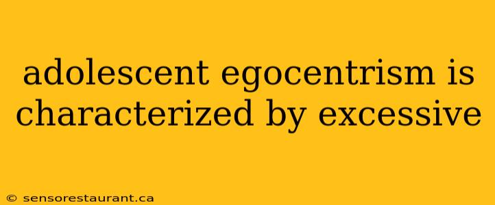 adolescent egocentrism is characterized by excessive