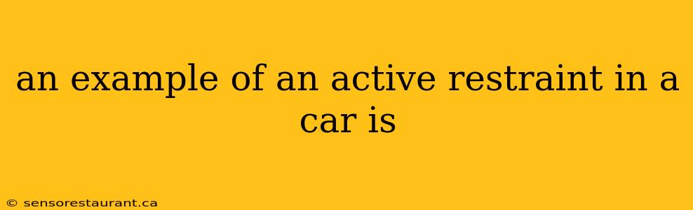 an example of an active restraint in a car is