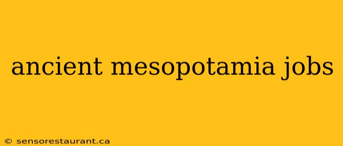 ancient mesopotamia jobs