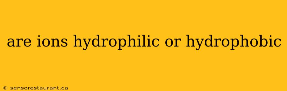 are ions hydrophilic or hydrophobic