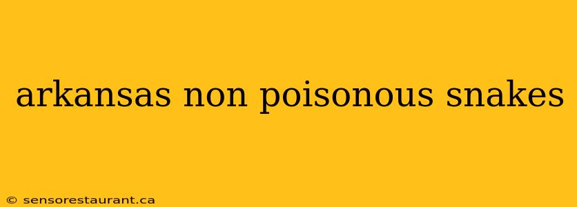 arkansas non poisonous snakes