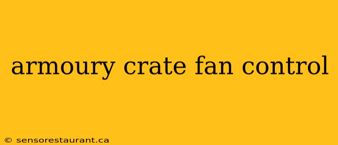 armoury crate fan control