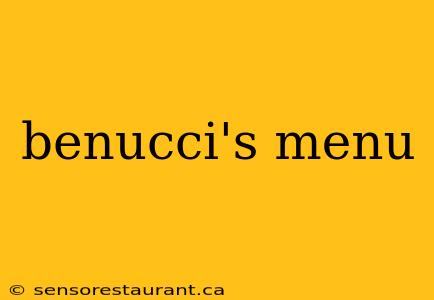 benucci's menu