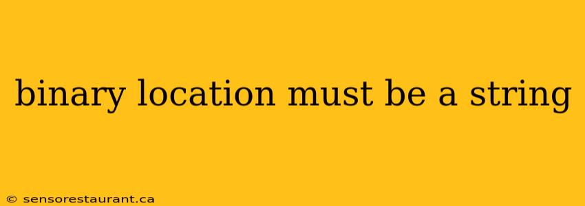 binary location must be a string