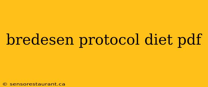 bredesen protocol diet pdf