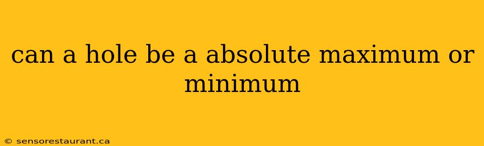 can a hole be a absolute maximum or minimum