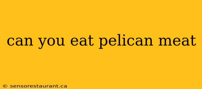 can you eat pelican meat