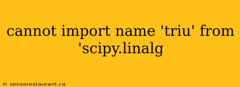 cannot import name 'triu' from 'scipy.linalg