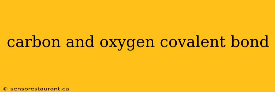 carbon and oxygen covalent bond