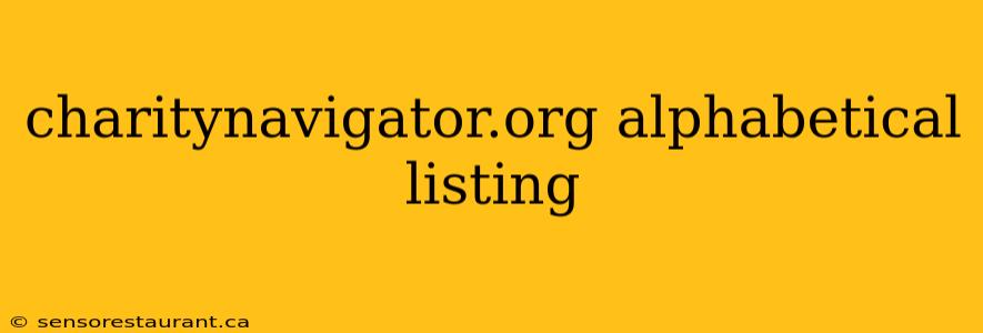 charitynavigator.org alphabetical listing