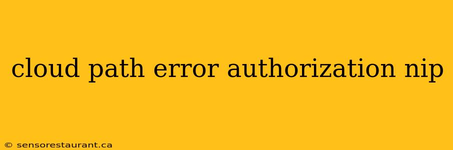 cloud path error authorization nip