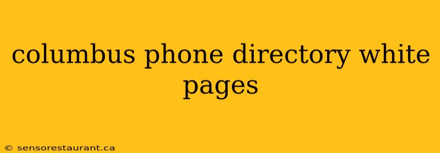 columbus phone directory white pages