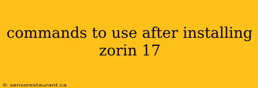 commands to use after installing zorin 17