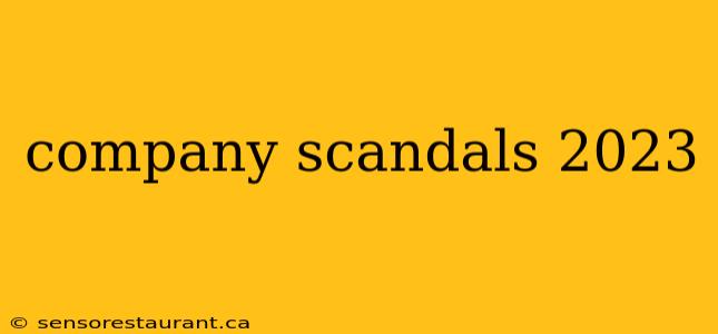 company scandals 2023