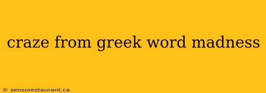 craze from greek word madness