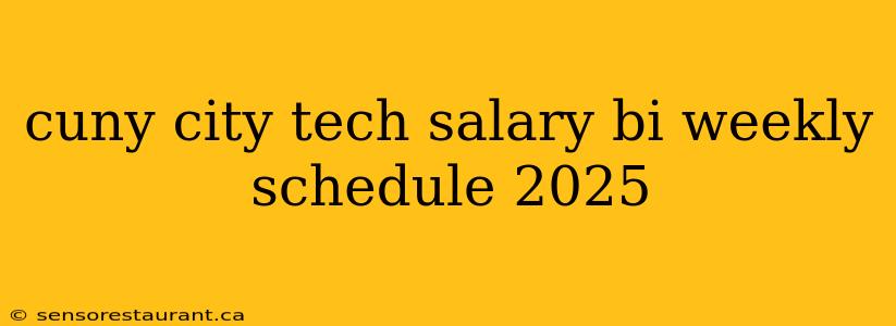 cuny city tech salary bi weekly schedule 2025