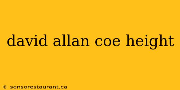 david allan coe height