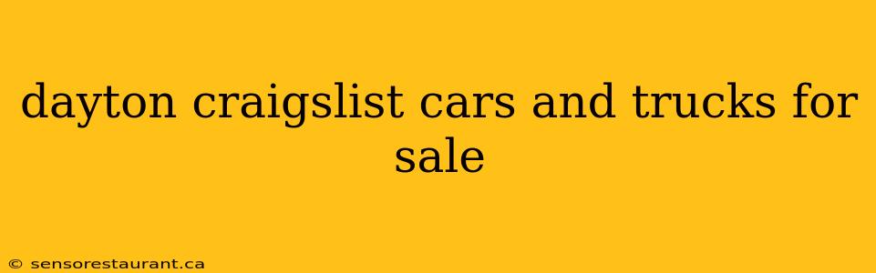 dayton craigslist cars and trucks for sale