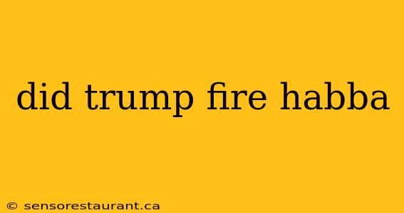 did trump fire habba