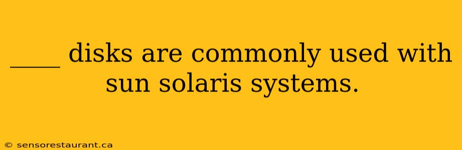 ____ disks are commonly used with sun solaris systems.