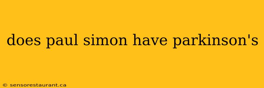 does paul simon have parkinson's