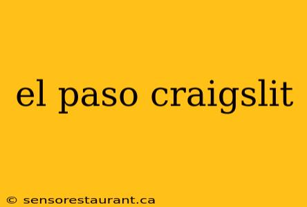 el paso craigslit