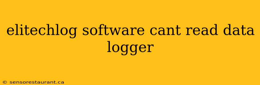 elitechlog software cant read data logger