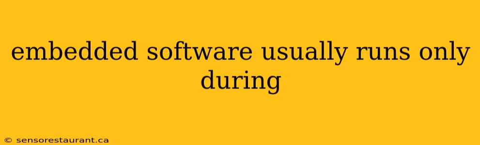 embedded software usually runs only during