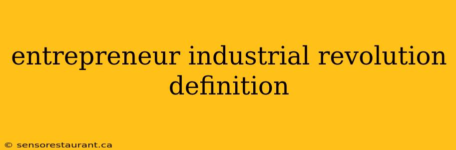 entrepreneur industrial revolution definition