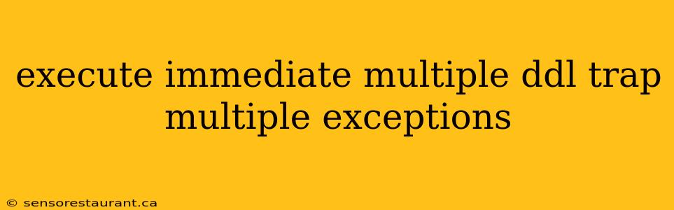 execute immediate multiple ddl trap multiple exceptions