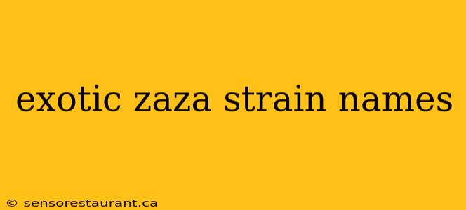 exotic zaza strain names