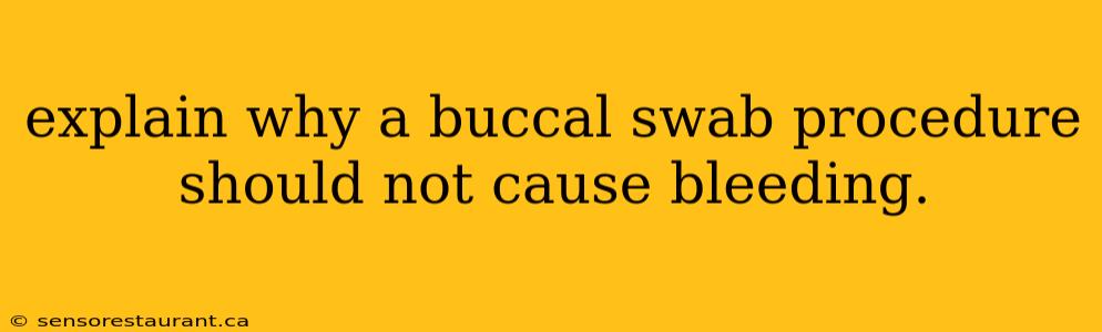 explain why a buccal swab procedure should not cause bleeding.