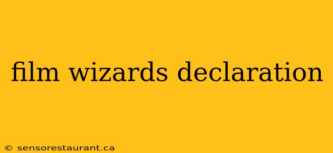 film wizards declaration