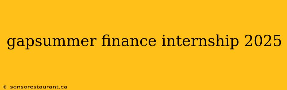 gapsummer finance internship 2025