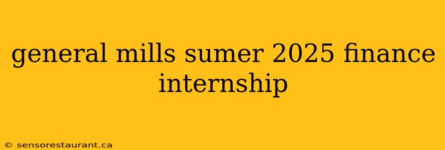 general mills sumer 2025 finance internship