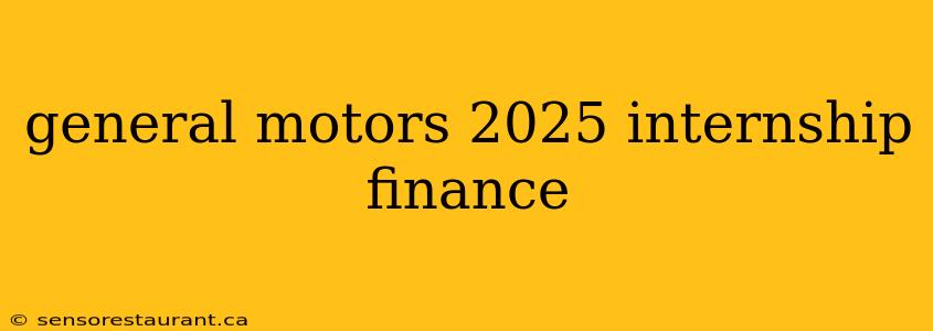 general motors 2025 internship finance