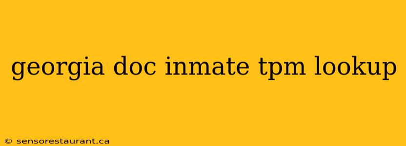 georgia doc inmate tpm lookup