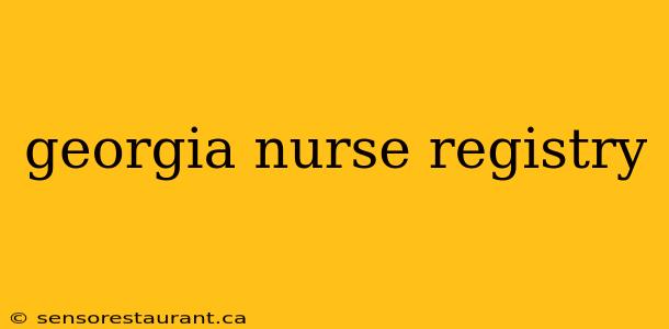 georgia nurse registry