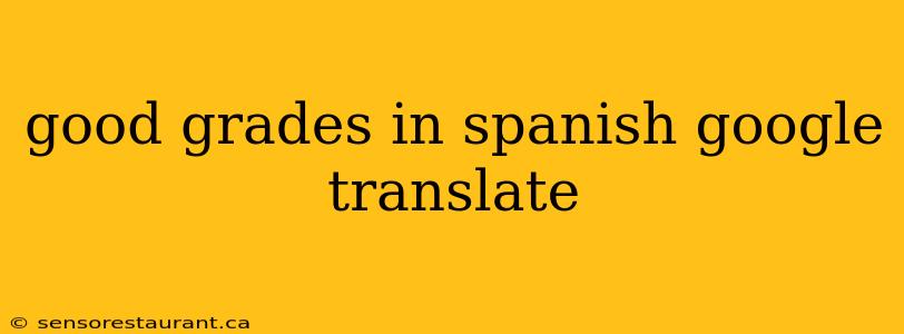 good grades in spanish google translate