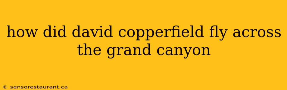 how did david copperfield fly across the grand canyon