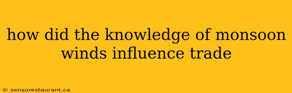 how did the knowledge of monsoon winds influence trade