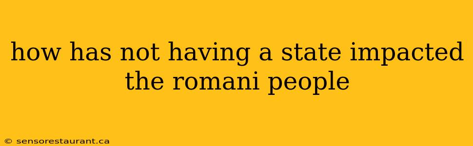 how has not having a state impacted the romani people