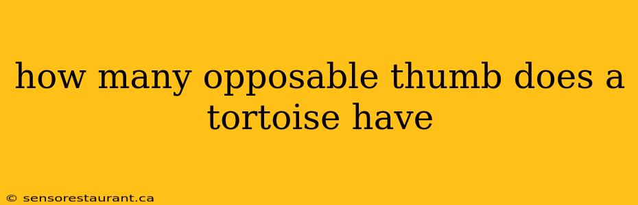 how many opposable thumb does a tortoise have