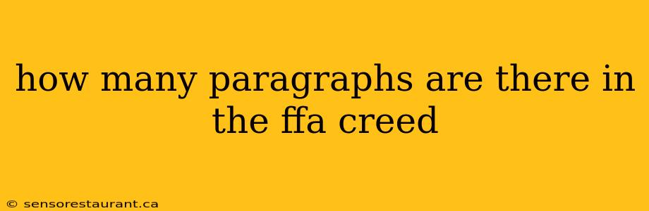 how many paragraphs are there in the ffa creed