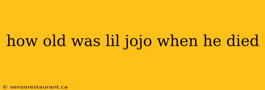 how old was lil jojo when he died